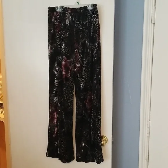 Boston Proper Velvet Palazzo Pant Size S Burnout Velvet - Picture 4 of 8